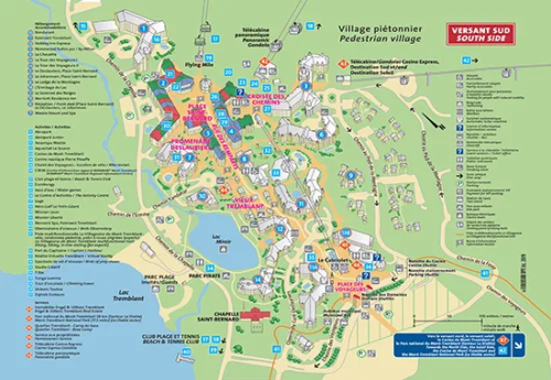 Maps Of The Area Three Villages Official Mont Tremblant   Pedestrian Village Tremblant Map 1 500x345 